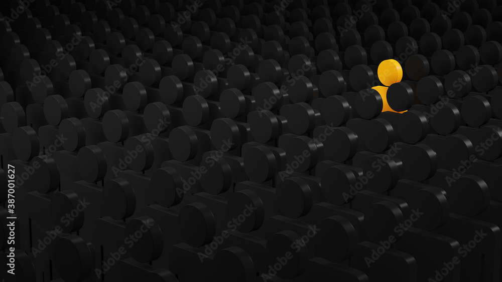Obraz premium different people. Leadership.3d render
