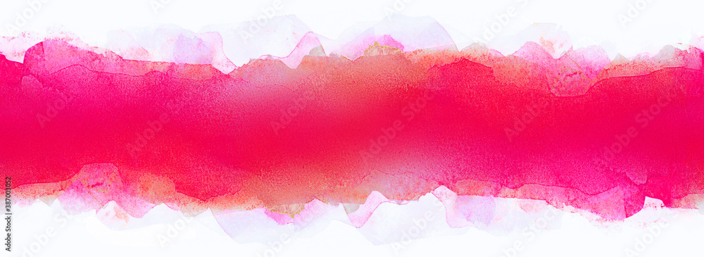 red watercolor strip with paper texture for text and design