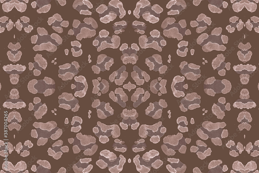 Seamless Leopard Artwork. Brown Jaguar Skin Seamless Leopard Artwork. Brown Jaguar Skin