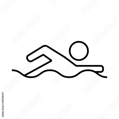 person swiming avatar line style icon
