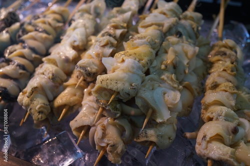 ツブ貝　貝　シーフード  BBQ 串焼き