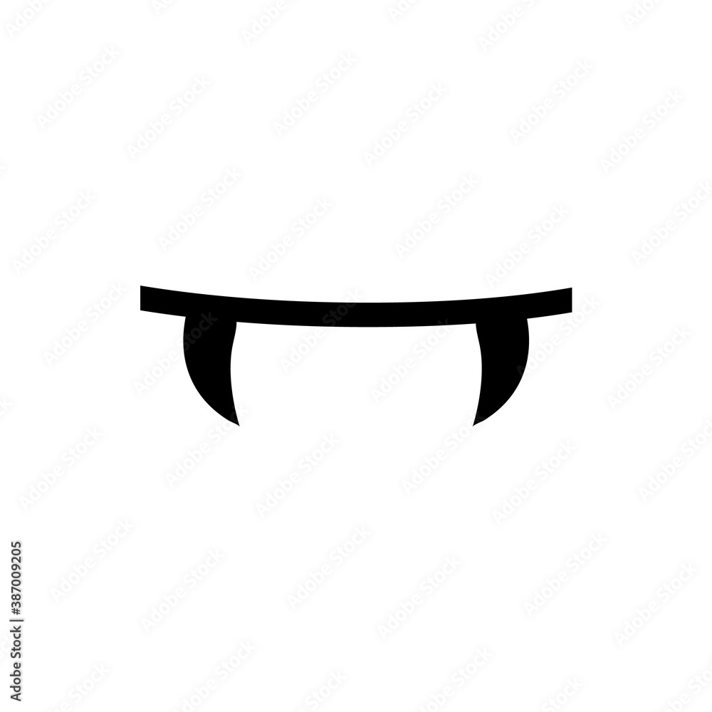 Vampire teeth icon, fangs logo isolated on white background Vampire teeth icon, fangs logo isolated on white background