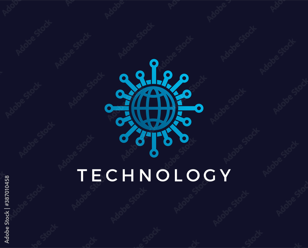 minimal technology logo template - vector illustration minimal technology logo template - vector illustration