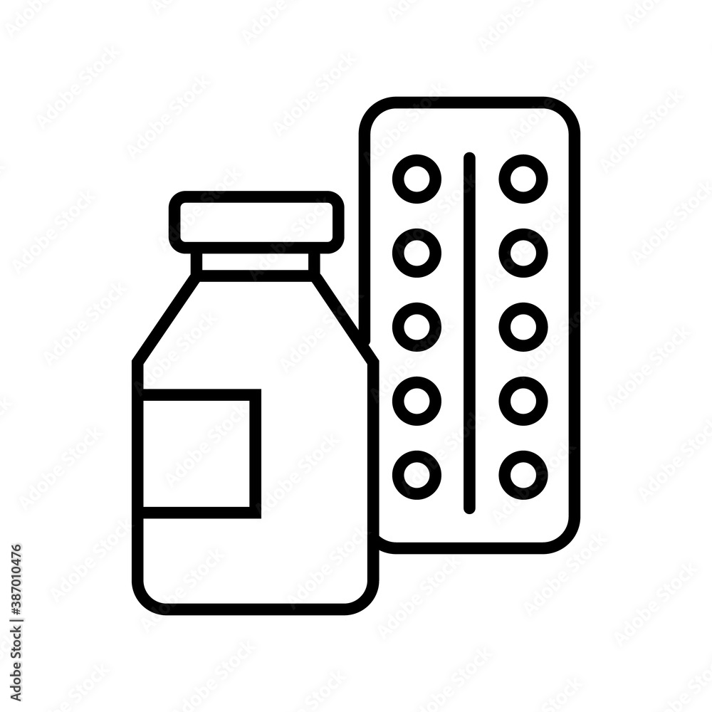 drugs pills bottle line style icon drugs pills bottle line style icon