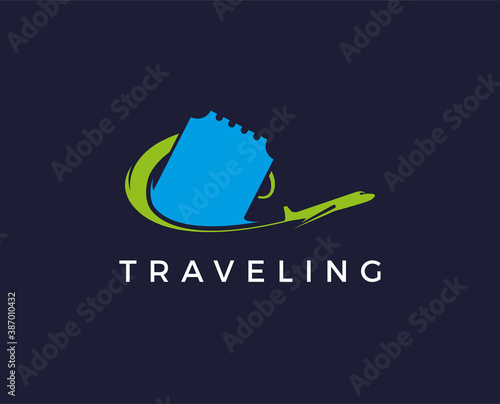 minimal travel logo template - vector illustration