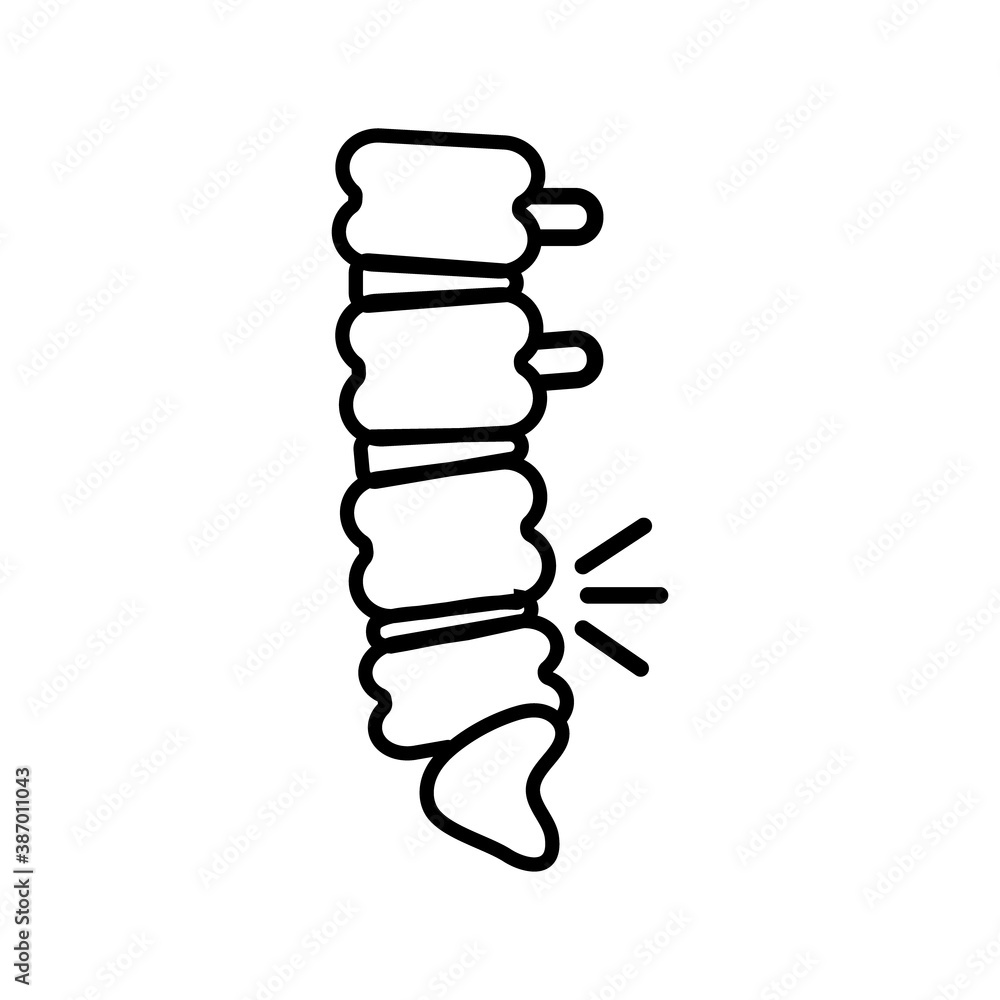 spinal vertebrae pain line style icon spinal vertebrae pain line style icon
