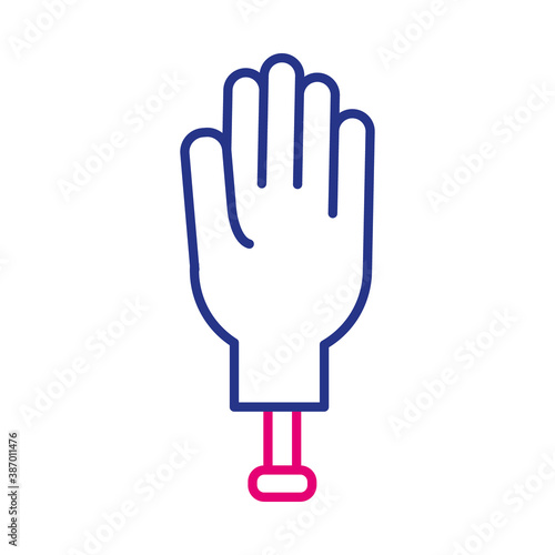 prosthesis of hand line and fill style icon