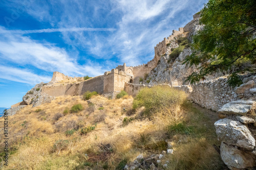 The venetian castle of Akrokorinthos in northern Peloponnese