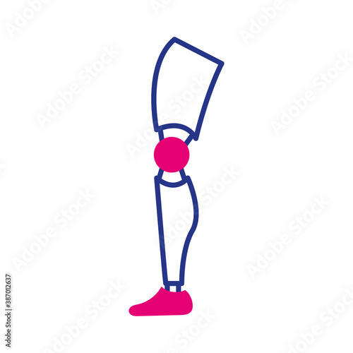 prosthesis of leg line and fill style icon