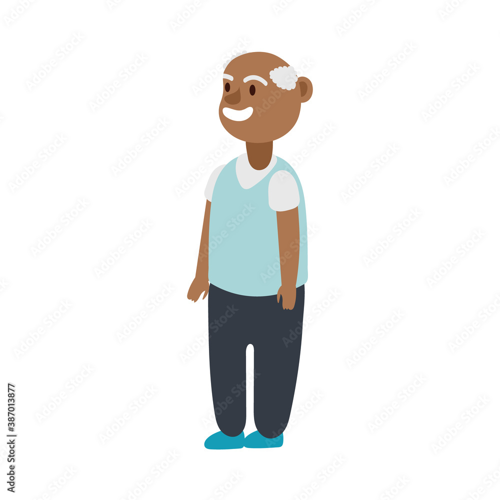 old afro man standing avatar character old afro man standing avatar character