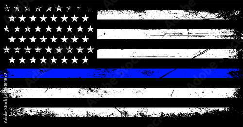Vintage american police support flag	