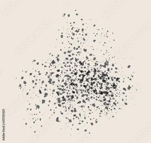 Background with bubbles, airbrush spray stipple effect, big dot with random spots