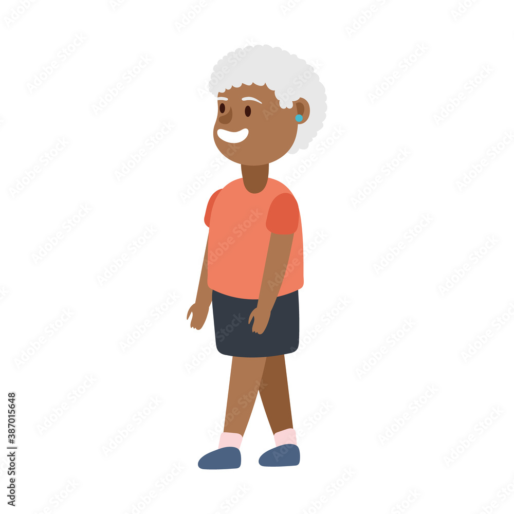 old afro woman person avatar character