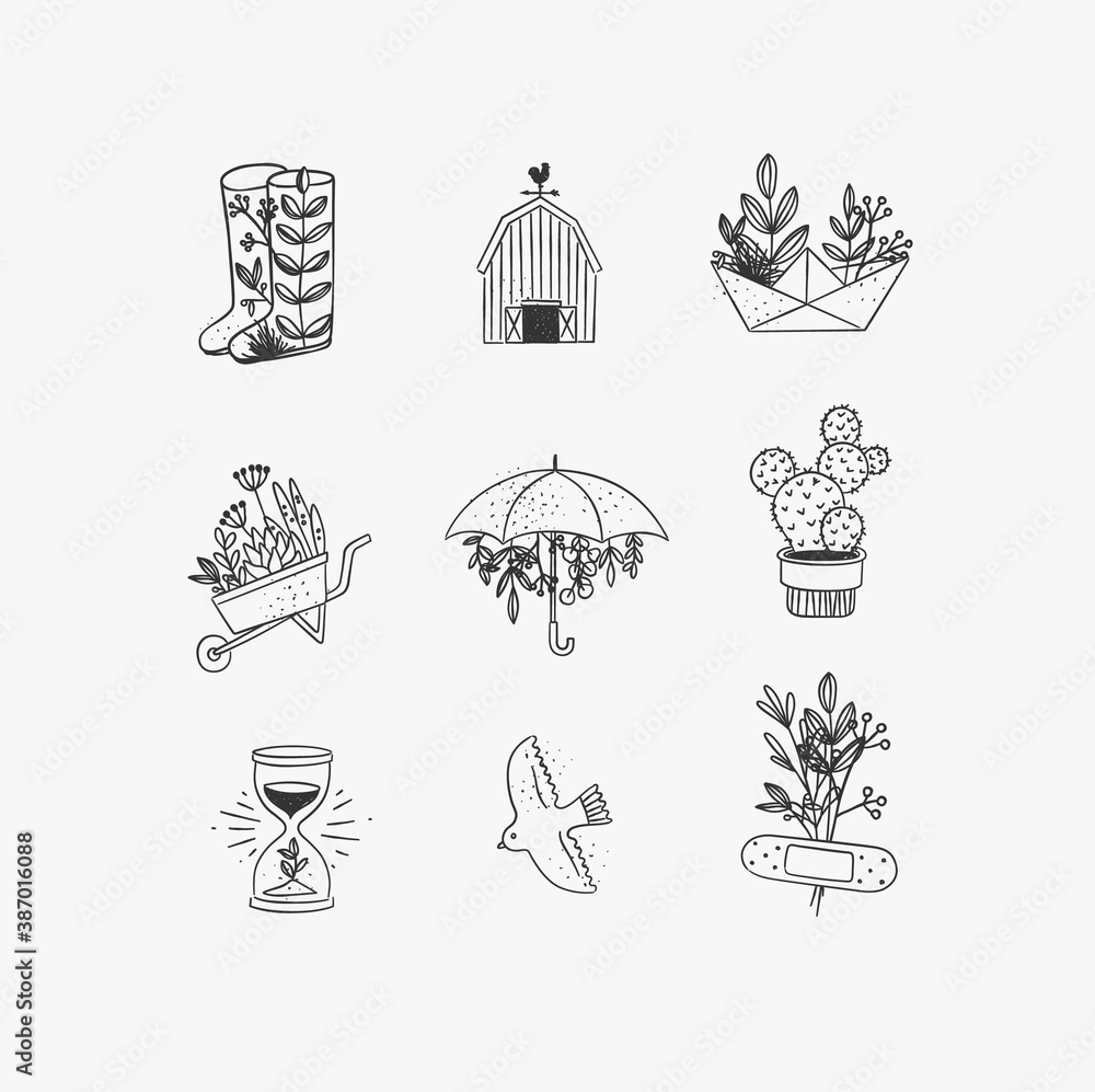 Hand made floral icons garden