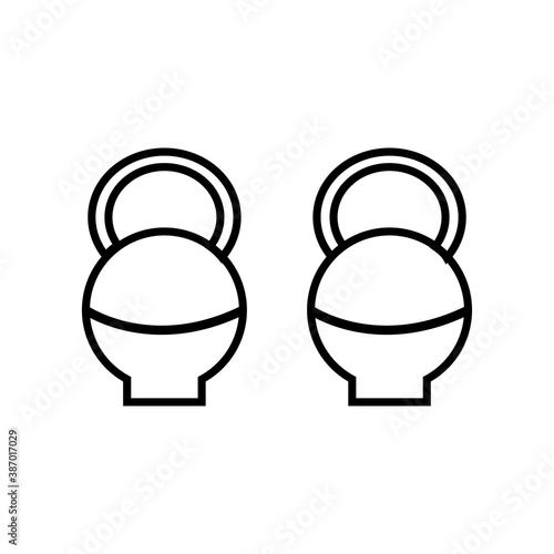 dumbbells therapy tool line style icon