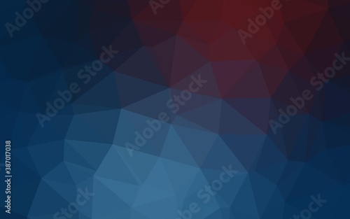 Dark Blue, Red vector abstract polygonal cover.