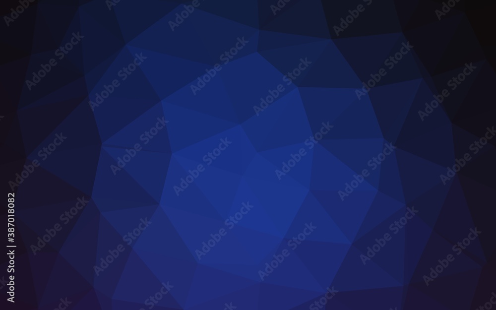 Dark BLUE vector shining triangular background. Dark BLUE vector shining triangular background.