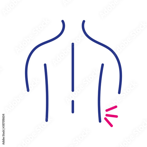 torso with hip pain line and fill style icon