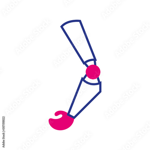 prosthesis of arm line and fill style icon
