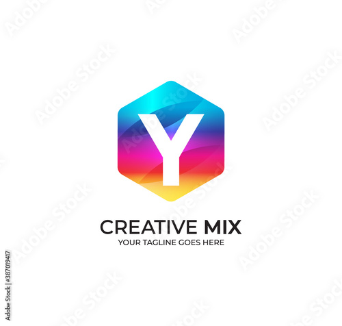 Y Alphabet Modern Logo Design Concept
