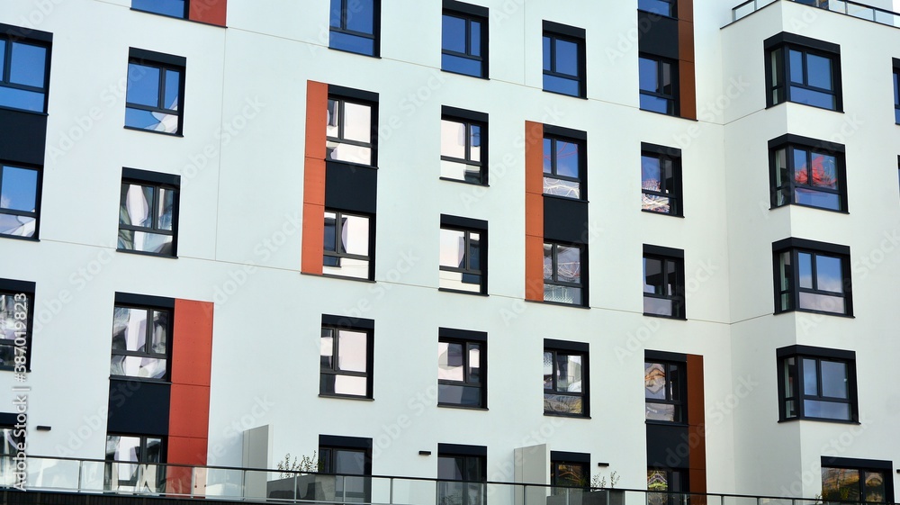 Modern and new apartment building. Multistoried modern, new and stylish living block of flats. Modern and new apartment building. Multistoried modern, new and stylish living block of flats.