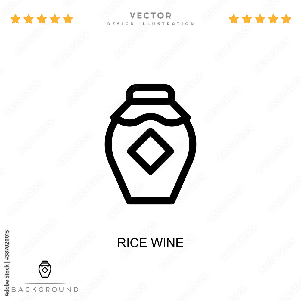 Rice wine icon. Simple element from digital disruption collection. Line