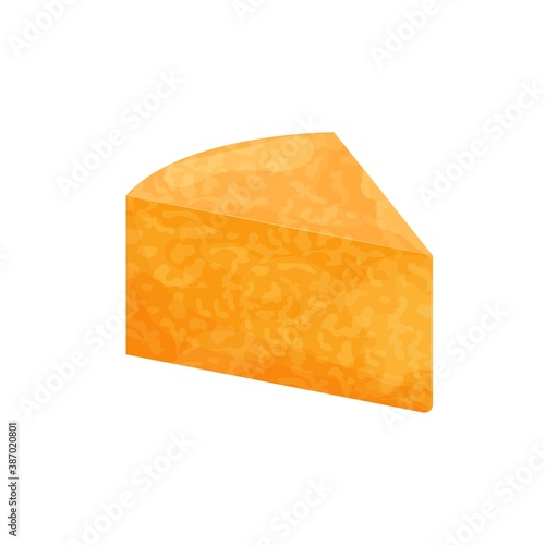Piece of Colby Jack cheese, detailed bright isolated on white background. Food, gourmet in flat style. Portion, triangle shape. Vector illustration