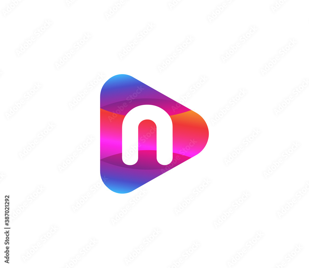 N Alphabet Play Logo Design Concept N Alphabet Play Logo Design Concept