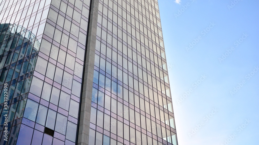 Bottom view of modern office buildings in the business district Bottom view of modern office buildings in the business district