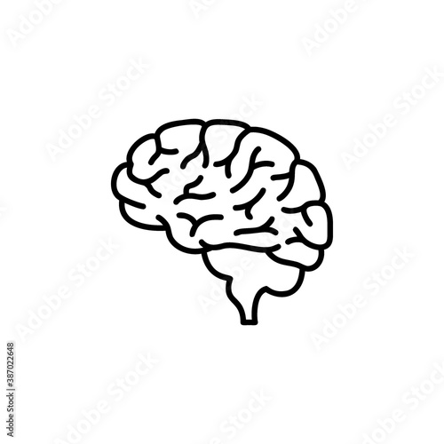 Brain icon flat vector illustration