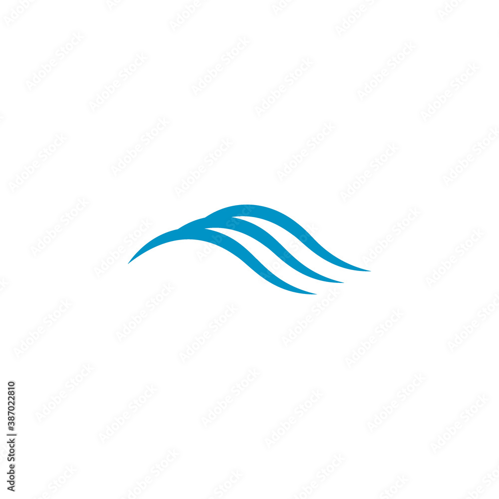 Water wave icon flat vector illustration Water wave icon flat vector illustration