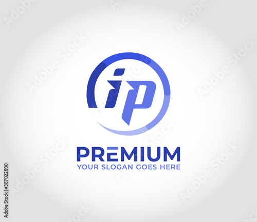 IP Alphabet Logo Design Concept