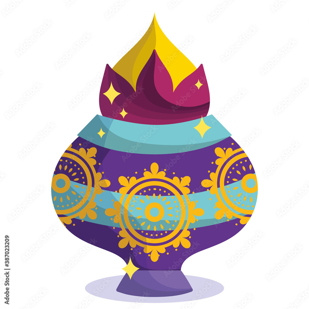 Obraz premium happy diwali festival, decorative ornament mandala ethnicity detailed