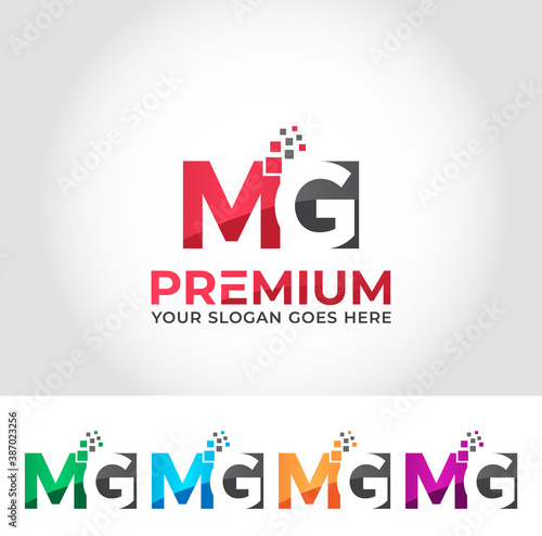 MG Alphabet Modern Logo Design Concept