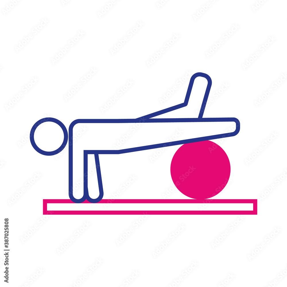 person doing balloon physiotherapy line and fill style person doing balloon physiotherapy line and fill style