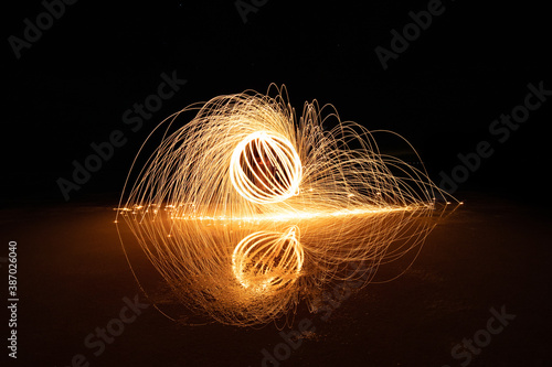 light painting reflection