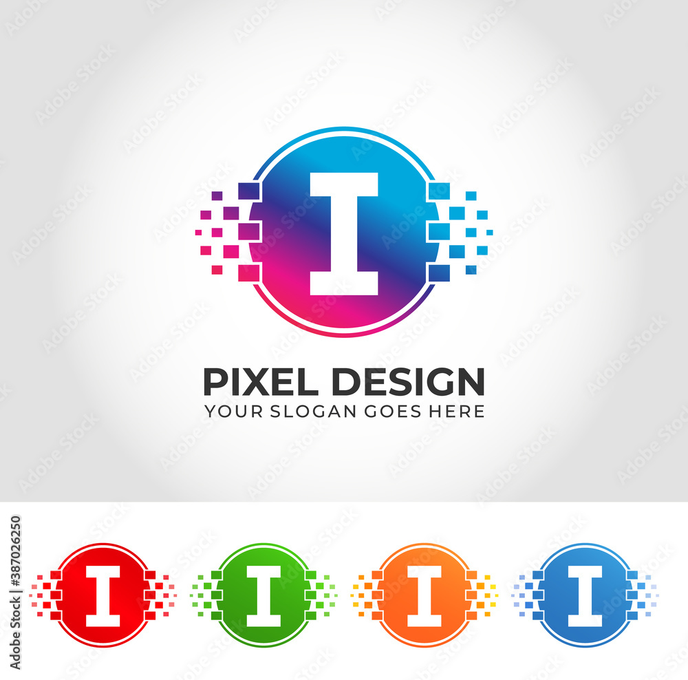 Obraz premium I Pixel Logo Design Concept