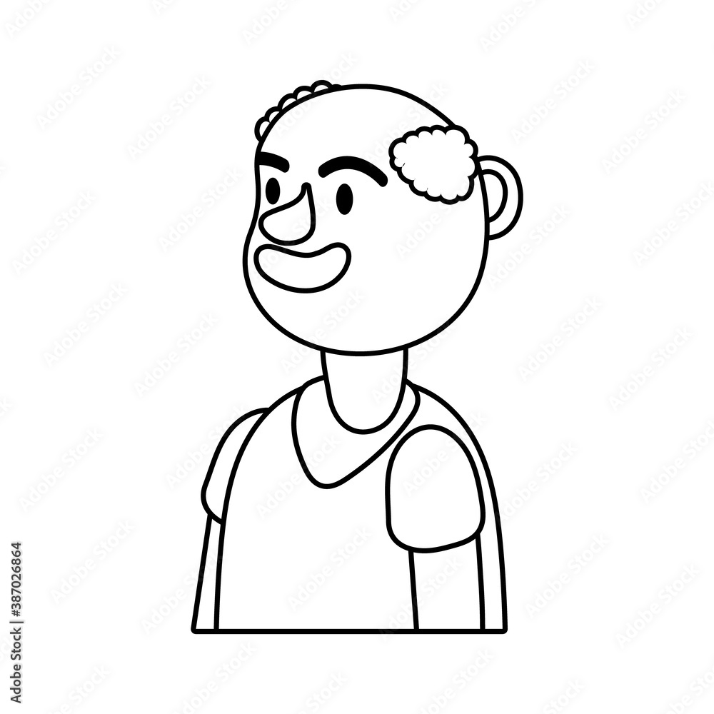 old man person character line style icon