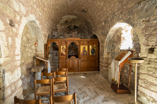 The old church of saint Demetrios inside the walls of the castle of Akrokorinthos