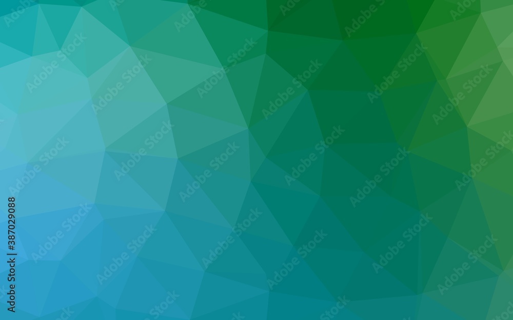 Fototapeta premium Light Blue, Green vector abstract polygonal texture.