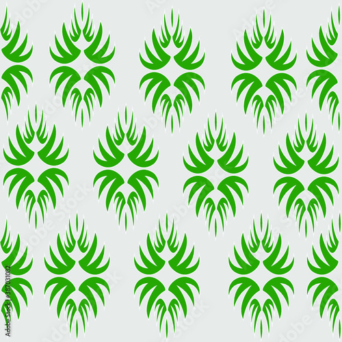 seamless pattern with green leaves, © Watson