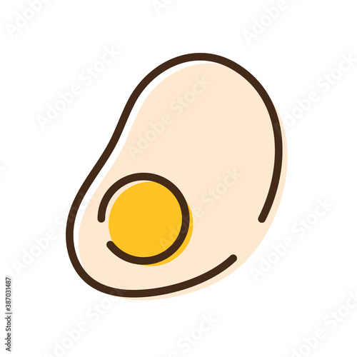egg fried nutritive food line and fill style icon
