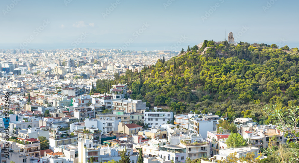 View of Athens and the Hill of the Muses (Philopappos Hill)