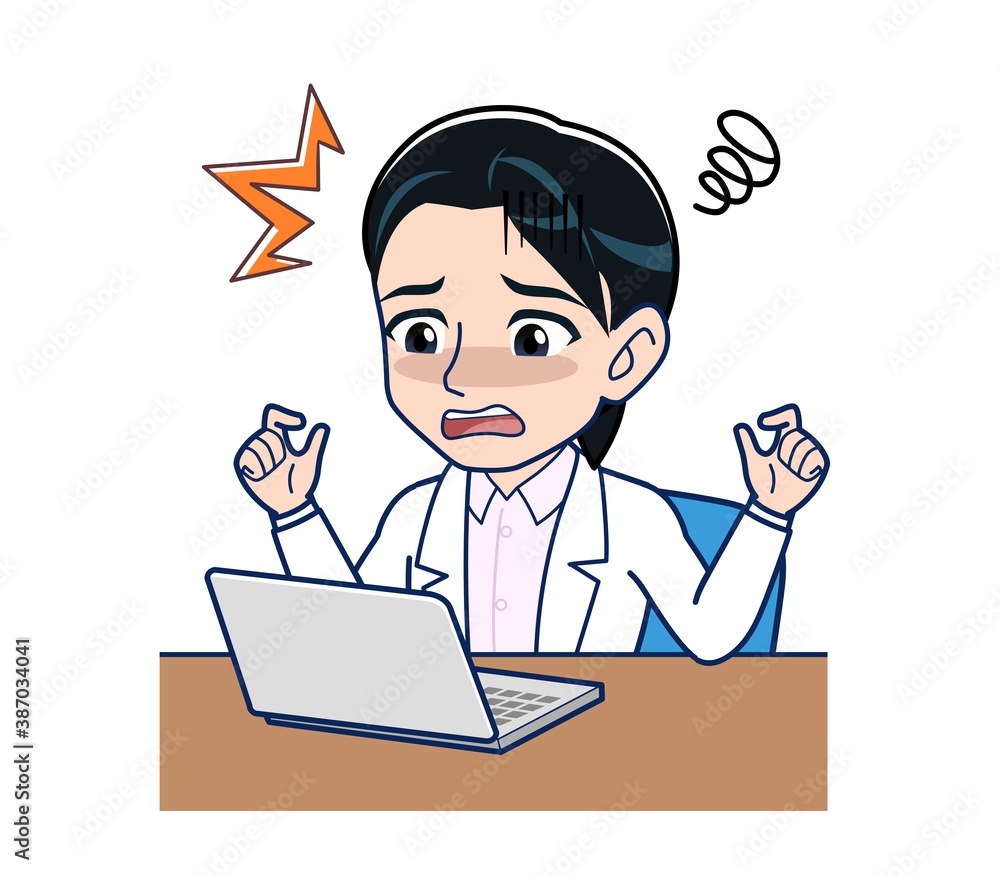 Young female doctor in a white lab coat Young female doctor in a white lab coat