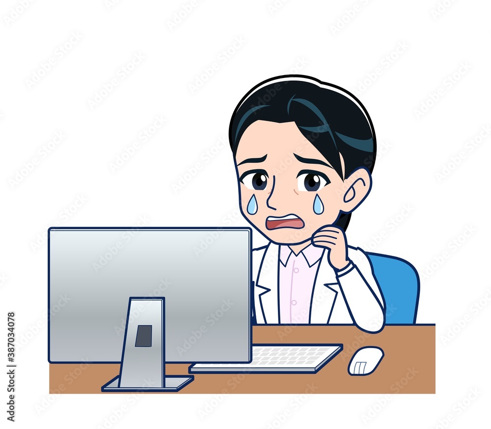 Young female doctor in a white lab coat Young female doctor in a white lab coat