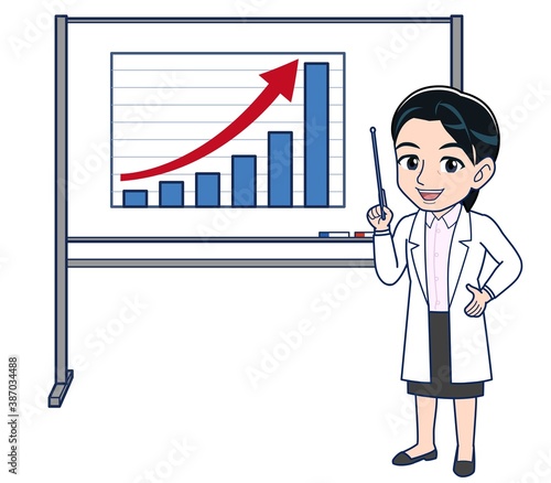 Young female doctor in a white lab coat photo