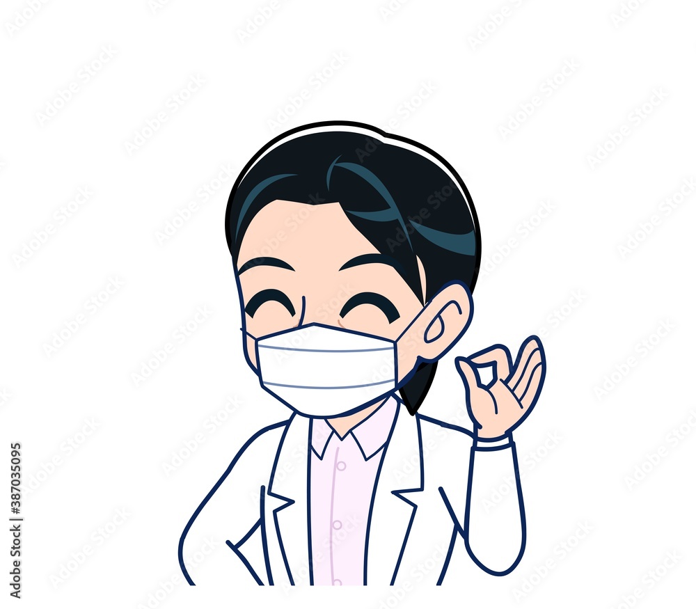 Young female doctor in a white lab coat Young female doctor in a white lab coat