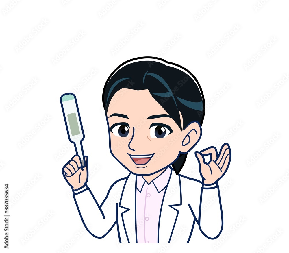 Young female doctor in a white lab coat Young female doctor in a white lab coat