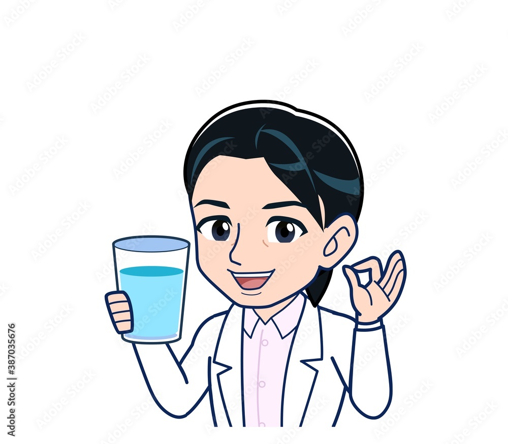 Young female doctor in a white lab coat Young female doctor in a white lab coat