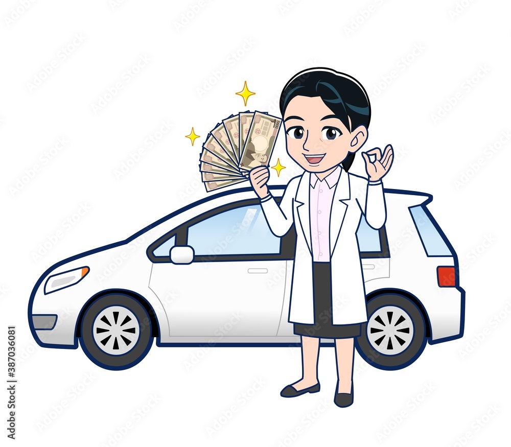 Young female doctor in a white lab coat Young female doctor in a white lab coat